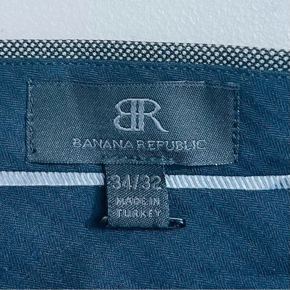 Banana Republic 100% Wool High Rise Dress Pants Men Size 34 Black/White Pockets